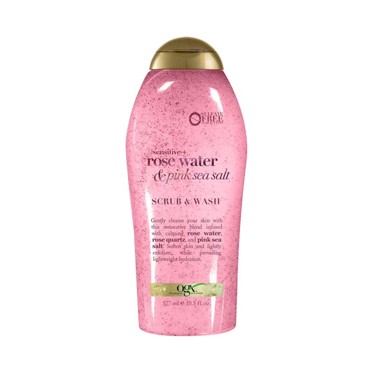 Gel Douche Exfoliant OGX – Rose water & pink salt Scrub & Wash - 577 ml